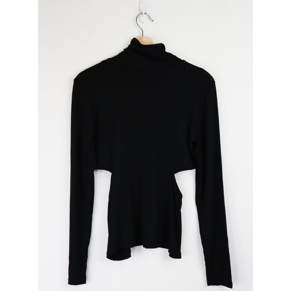 NWT Lovers + Friends Isana Turtleneck Cut Out Long Sleeve Top Black Large - Picture 7 of 9